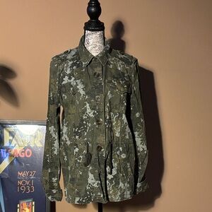 Aeropostale Olive Camouflage Utility Jacket